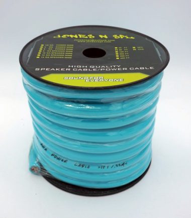 Power Cable - 0 Gauge 50ft CCA Cyan